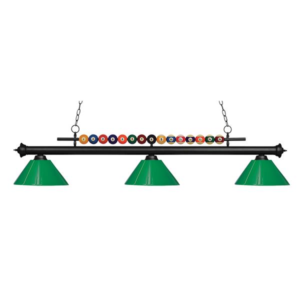 Z-Lite Shark 3-Light Kitchen Island/Billiard Light - Black