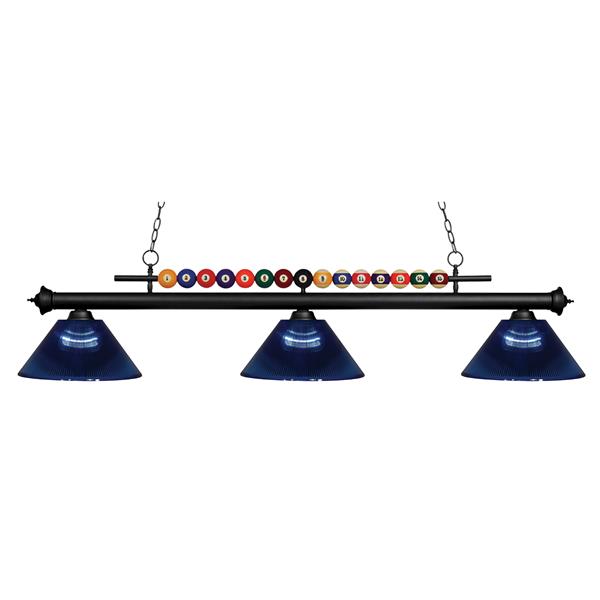 Luminaire de cuisine/billiard à 3 lumières «Shark», noir