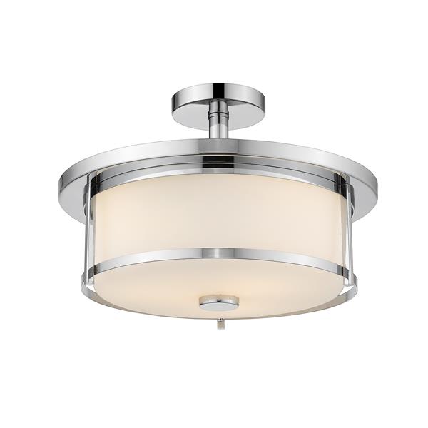 Z-Lite Savannah 3-Light Semi Flush Mount - Chrome