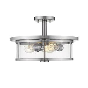 Z-Lite Savannah 3-Light Semi Flush Mount - Nickel