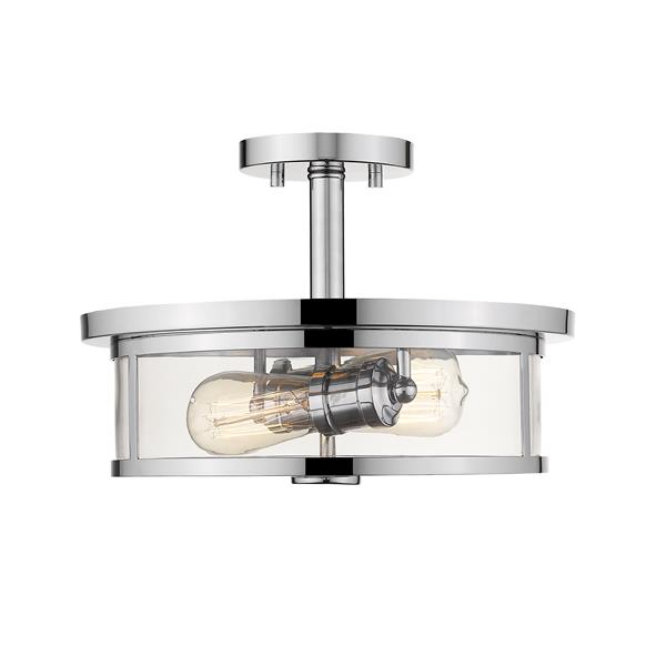 Z-Lite Savannah 2-Light Semi Flush Mount - Chrome