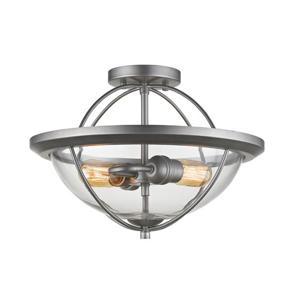 Z-Lite Persis 2-Light Semi Flush Mount - Silver