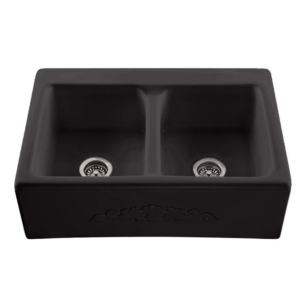 Reliance Appalachian Double Sink - 22.25-in x 8-in - 4 Holes - Black