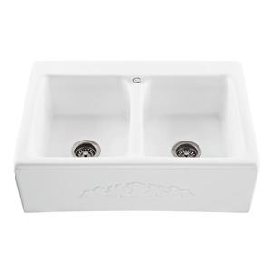 Reliance Appalachian Double Sink - 22.25-in x 8-in - 3 Holes - White