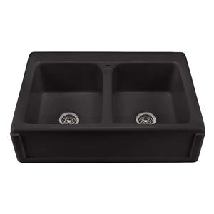 Reliance Appalachian Double Sink - 22.25-in x 8-in - 1 Hole - Black