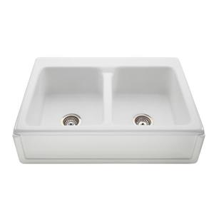 Reliance Appalachian Double Sink - 22.25-in x 8-in - 1 Hole - White