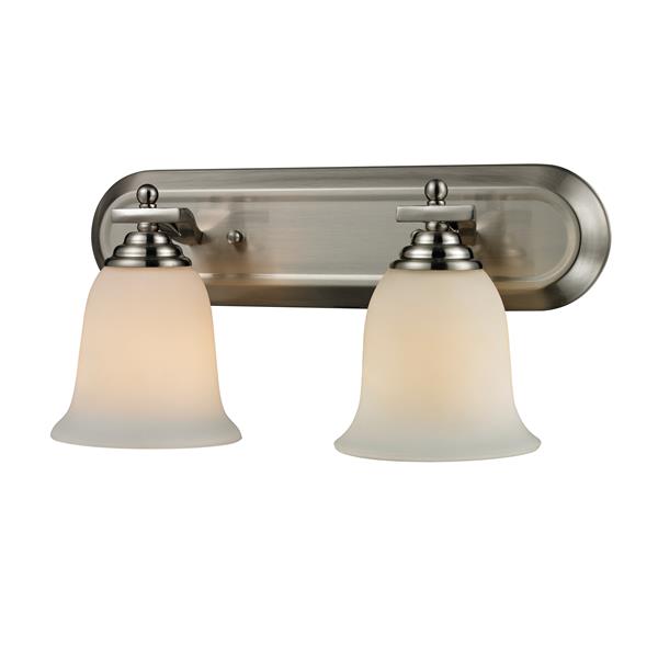 Z-Lite Lagoon 2-Light Vanity Light - 18-in - Metal - Nickel