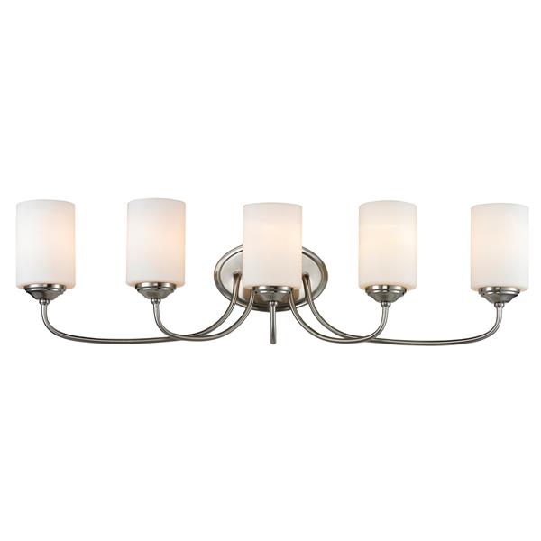 Z-Lite Cardinal 5-Light Vanity Light - 34.75-in - Metal - Nickel