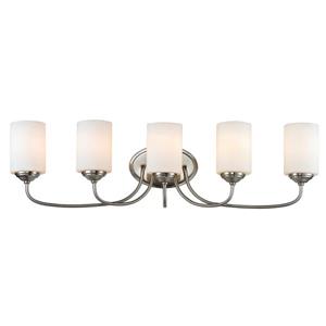 Z-Lite Cardinal 5-Light Vanity Light - 34.75-in - Metal - Nickel