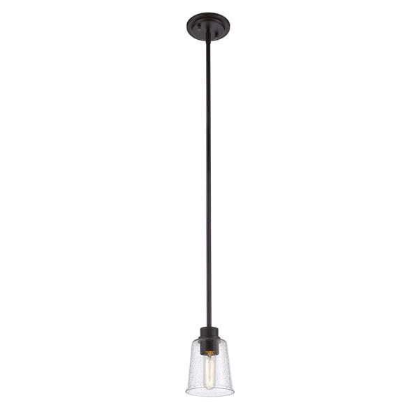 Suspension Bohin à 1 lumière, 5 po, verre, noir