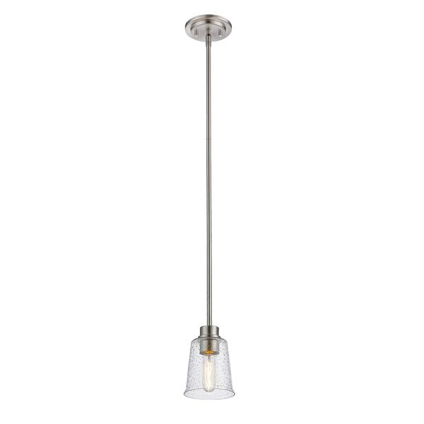 Z-Lite Bohin 1-Light Pendant - 5-in - Glass - Nickel