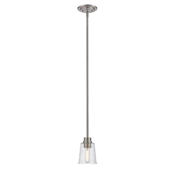 Z-Lite Bohin 1-Light Pendant - 5-in - Glass - Nickel