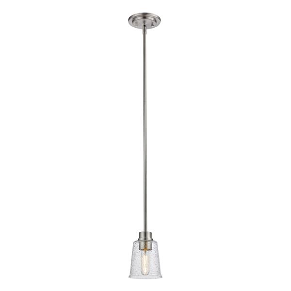 Z-Lite Bohin 1-Light Pendant - 5-in - Glass - Nickel