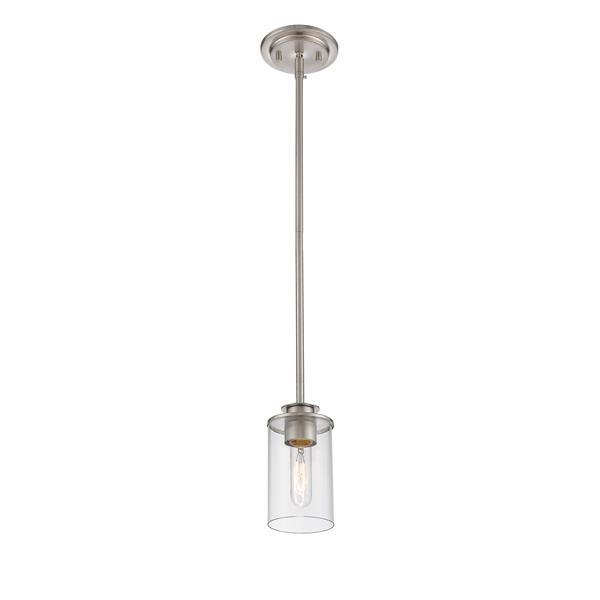 Suspension Savannah à 1 lumière, 4,5 po, verre, nickel