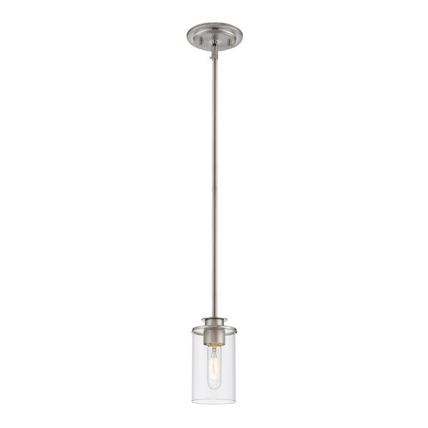 Suspension Savannah à 1 lumière, 4,5 po, verre, nickel