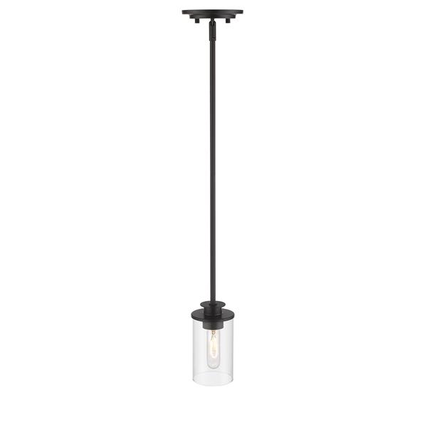 Luminaire suspendu Savannah, 1 lumière, 4,5 po, verre, bronze