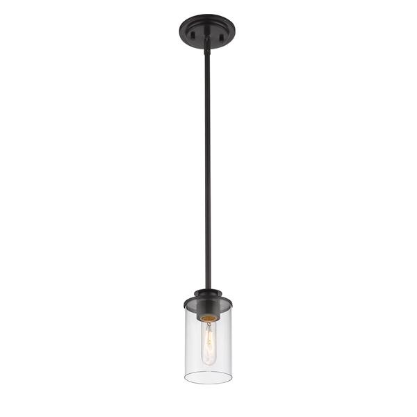 Luminaire suspendu Savannah, 1 lumière, 4,5 po, verre, bronze