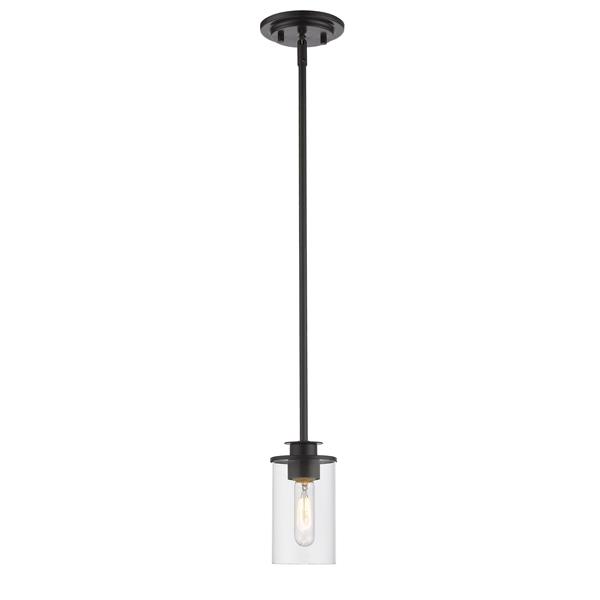 Luminaire suspendu Savannah, 1 lumière, 4,5 po, verre, bronze