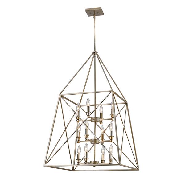 Z-Lite Tressle 12-Light Pendant - 24-in - Metal - Gray