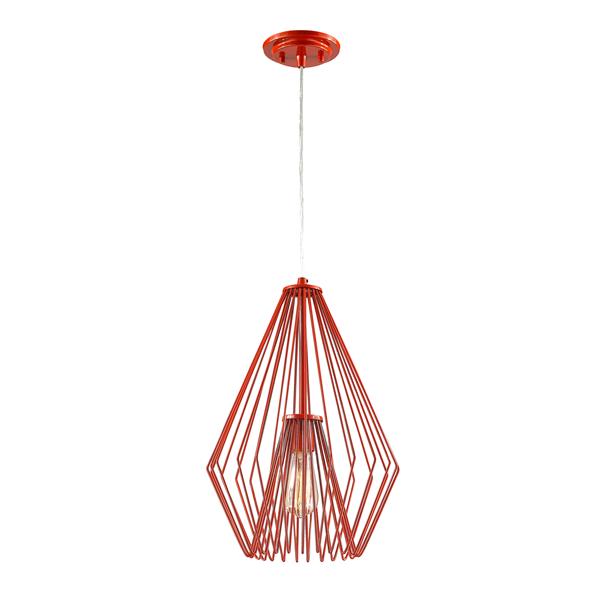Z-Lite Quintus 1-Light Pendant - 12.25-in - Metal - Red