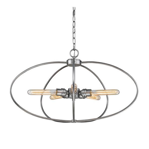 Z-Lite Persis 5-Light Pendant - 28.25-in - Metal - Gray