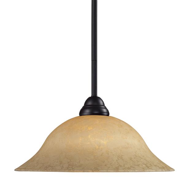 Z-Lite Cobra 1-Light Pendant - 16-in - Glass - Bronze