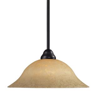 Z-Lite Cobra 1-Light Pendant - 16-in - Glass - Bronze