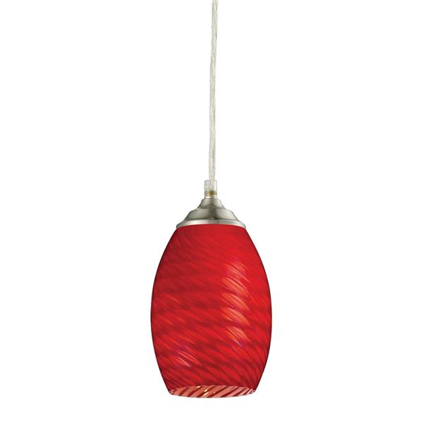 Z-Lite Jazz 1-Light Pendant - 5-in - Glass - Red