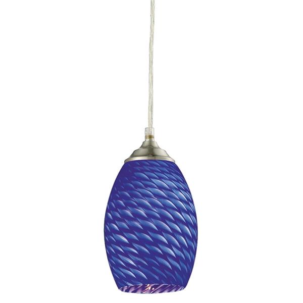 Z-Lite Jazz 1-Light Pendant - 5-in - Glass - Blue