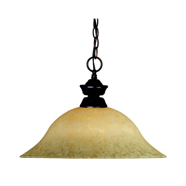 Z-Lite 1-Light Pendant - 16-in - Glass - Bronze