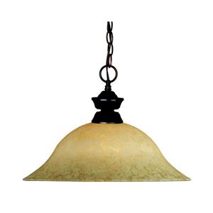 Z-Lite 1-Light Pendant - 16-in - Glass - Bronze