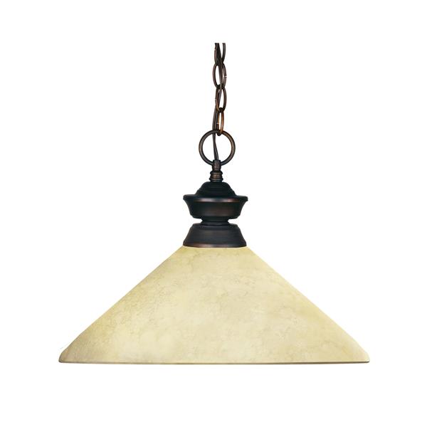 Z-Lite Riviera 1-Light Pendant - 14-in - Glass - Bronze