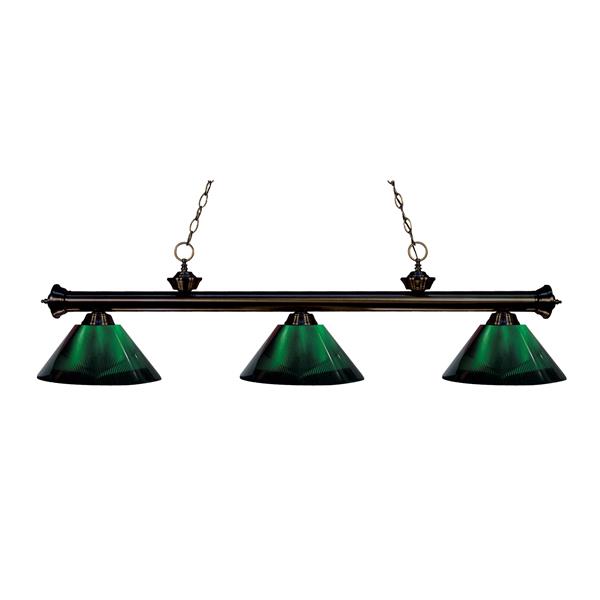 Z-Lite Riviera 3-Light Billard Light - 57-in - Green