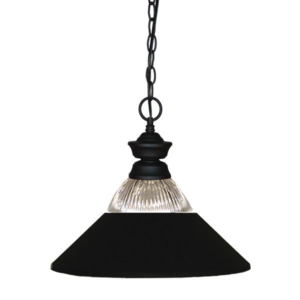 Luminaire suspendu Shark, 1 lumière, 14,25 po, métal, noir