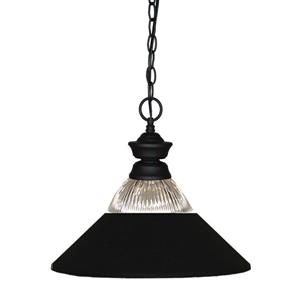 Luminaire suspendu Shark, 1 lumière, 14,25 po, métal, noir