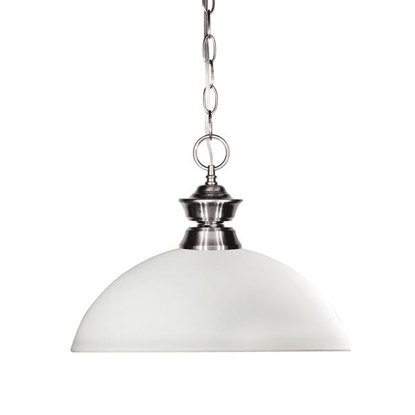 Z-Lite Shark 1-Light Pendant - 13.5-in - Glass - White