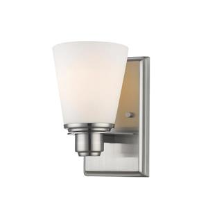 Z-Lite Kayla 1-Light Wall Sconce - 8.5-in - Steel - Nickel