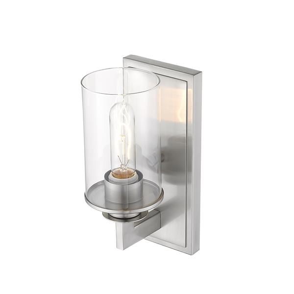 Z-Lite Savannah 1-Light Wall Sconce - 10.25-in - Steel - Nickel