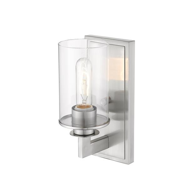 Z-Lite Savannah 1-Light Wall Sconce - 10.25-in - Steel - Nickel