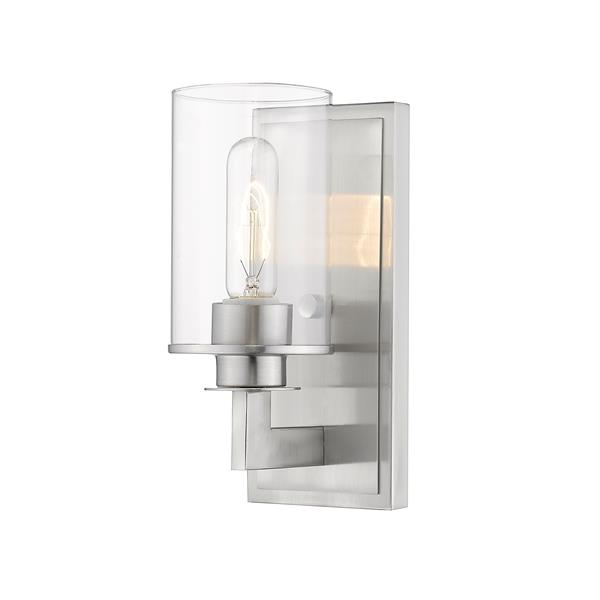 Z-Lite Savannah 1-Light Wall Sconce - 10.25-in - Steel - Nickel