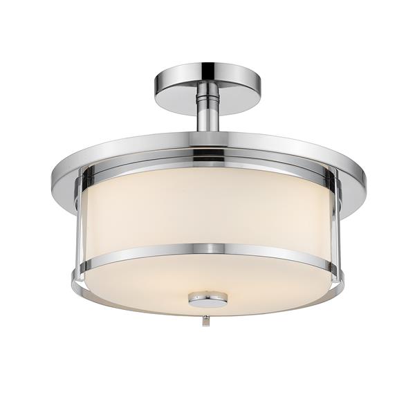 Z-Lite Savannah 2-Light Semi-Flush Mount - 9.75-in - Chrome