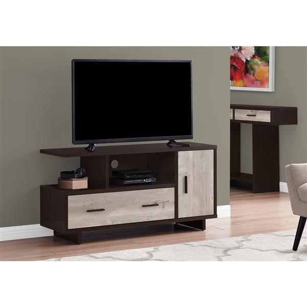 Monarch TV Stand - 47.25-in x 23.75-in - Composite - Cappuccino