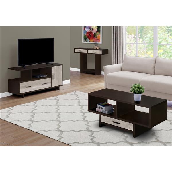 Monarch TV Stand - 47.25-in x 23.75-in - Composite - Cappuccino