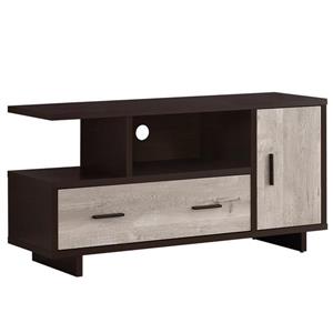 Monarch TV Stand - 47.25-in x 23.75-in - Composite - Cappuccino