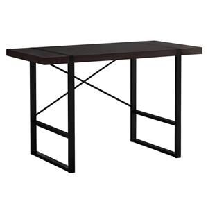 Bureau d'ordinateur, 49" x 30", bois, cappuccino/noir