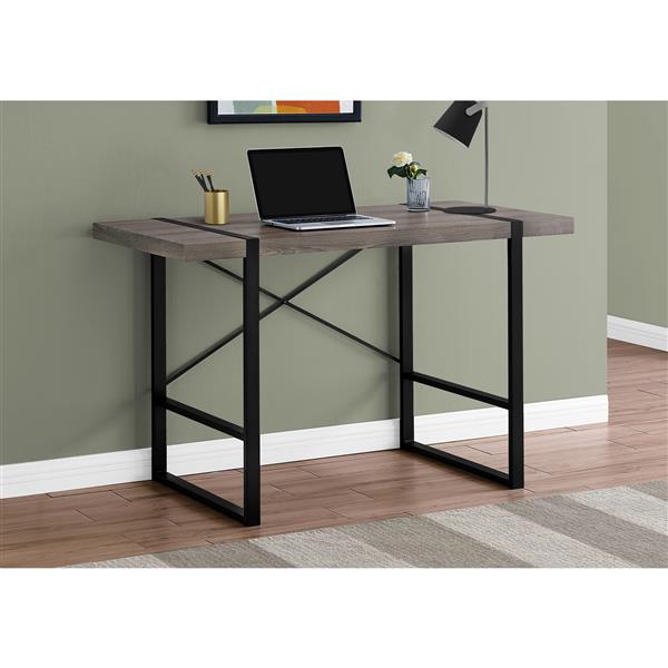 Monarch Computer Desk - 49-in x 30-in - Composite - Dark Taupe/Black