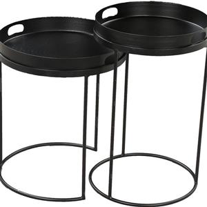 Tables d'appoint Fannie, 15" x 18", fer, noir, 2 mcx