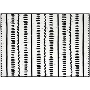 Tapis d'extérieur Jasmine, 78,75", polyester, blanc/noir