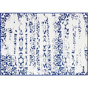 Notre Dame Design Maltese Outdoor Rug - 78.75-in- Polyester - White/Blue