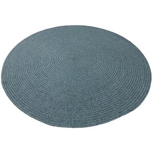 Notre Dame Design Oval Outdoor Rug - 39.3-in x 39.3-in- Polypropylene - Blue